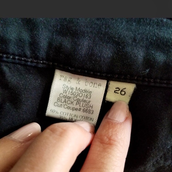 Rag & Bone Black Legging Jeans Midrise Soft Twill - Picture 5 of 6